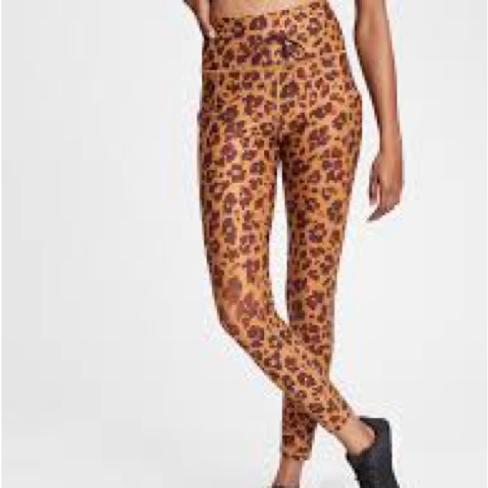 Gapfit high rise full length drawcord Leopard Print Women's Leggings